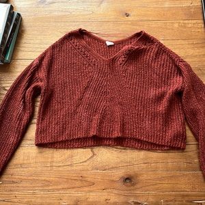maroon knit crop top